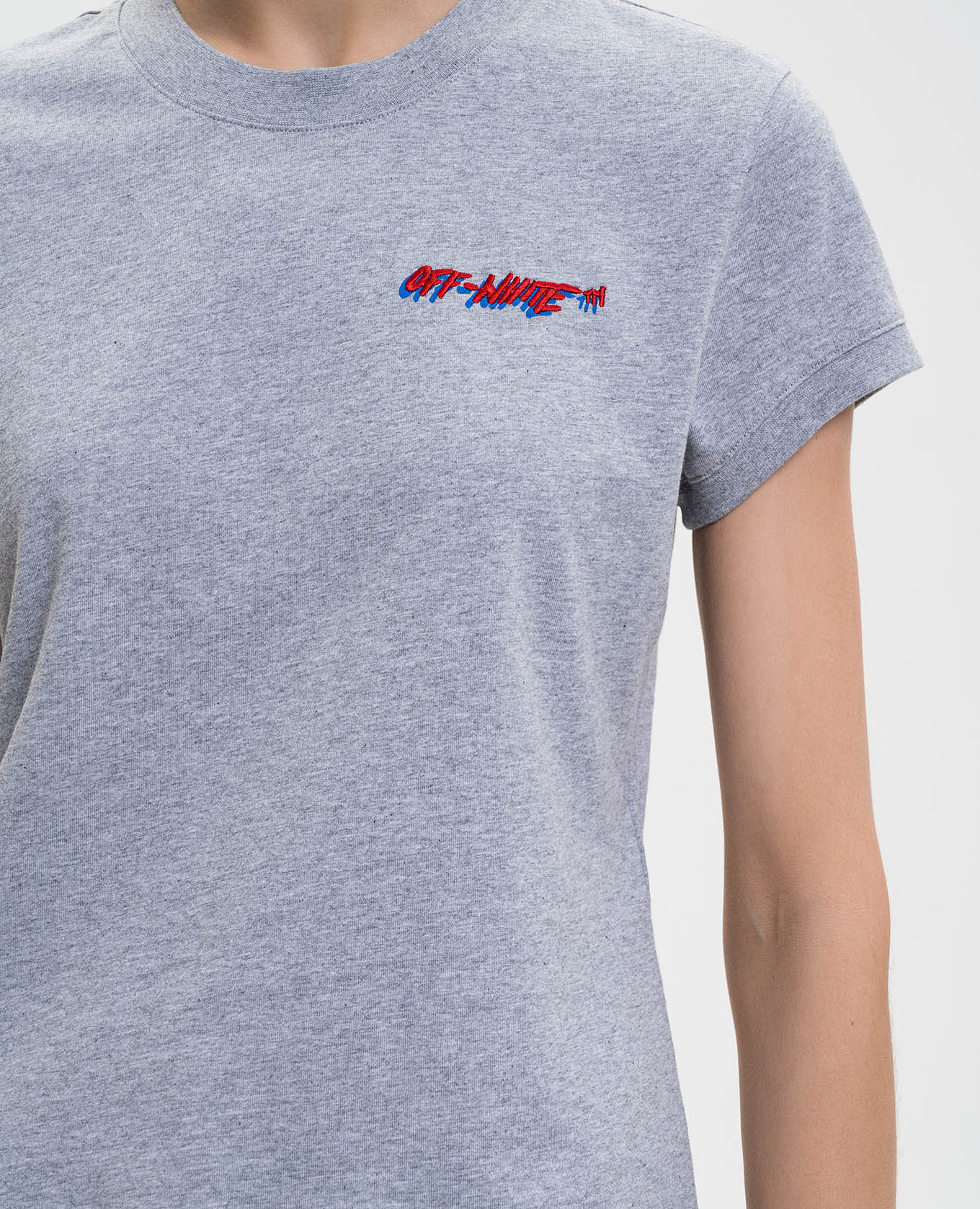 Grey melange T-shirt with logo Off-White 4