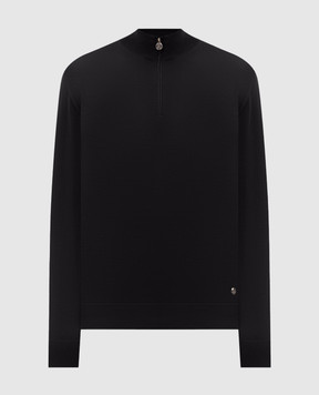 Stefano Ricci Black wool jumper with zipper K303025L01F26345