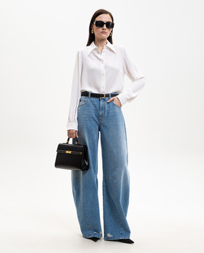 Dolce&Gabbana White blouse with silk F5U24ZFUABF