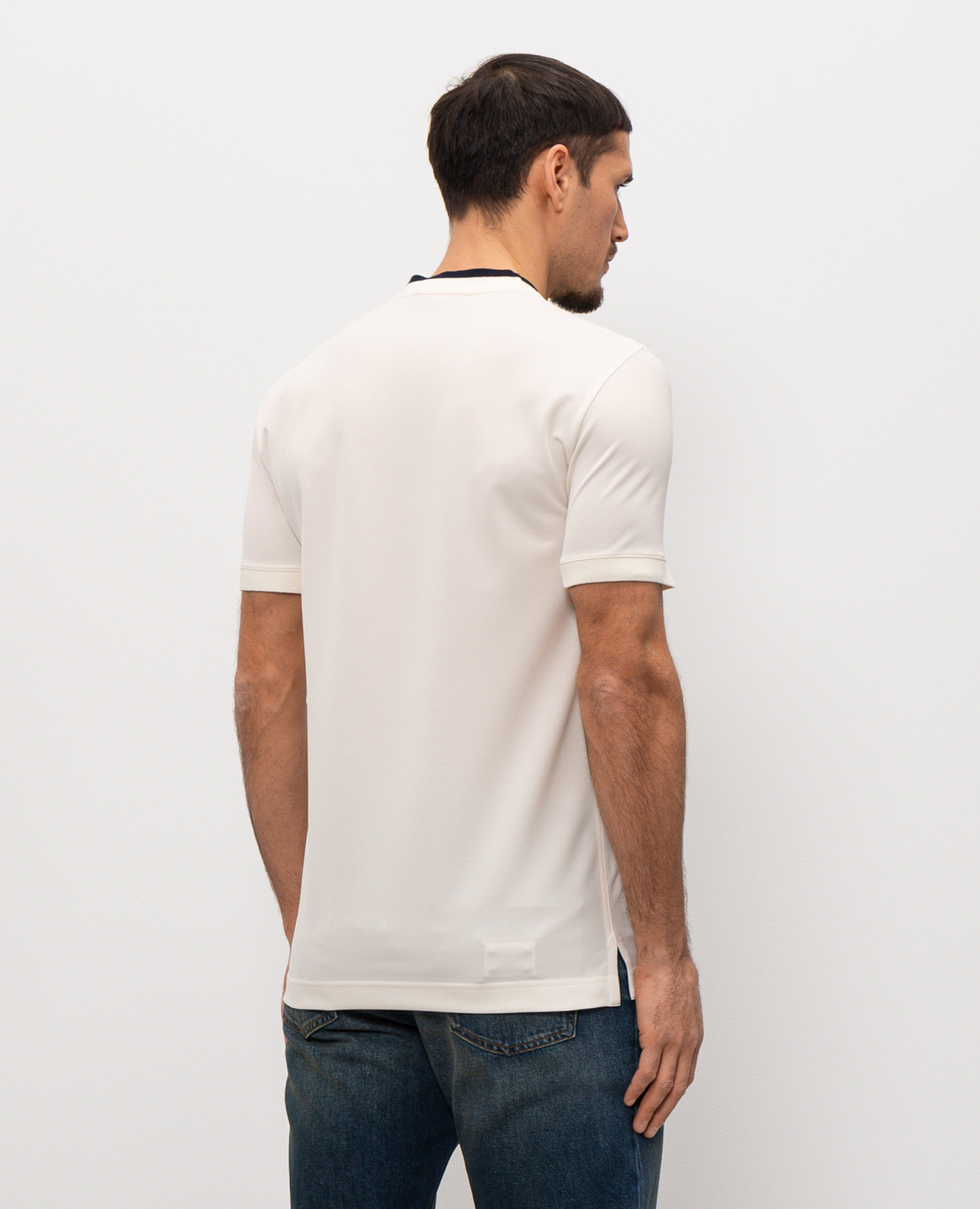 Ivory T-shirt with embroidered monogram logo Dolce&Gabbana 4