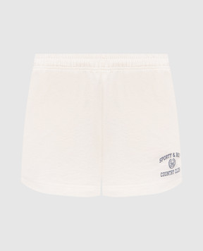 Sporty & Rich Beige Varsity Crest Disco Shorts SH03776218WH37