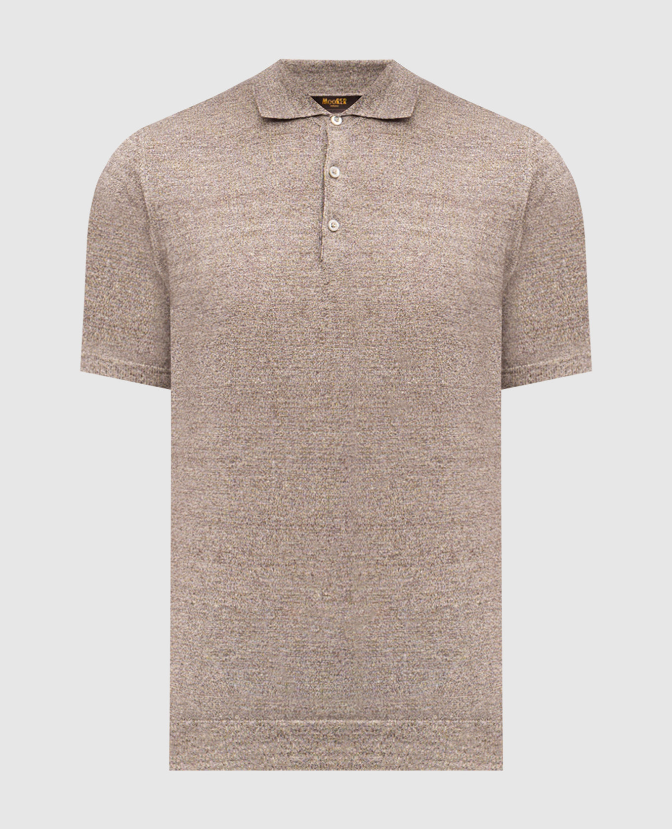 Brown melange polo with linen VINAL