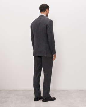 ISAIA Gray wool and cashmere check suit 521ASI1019955V