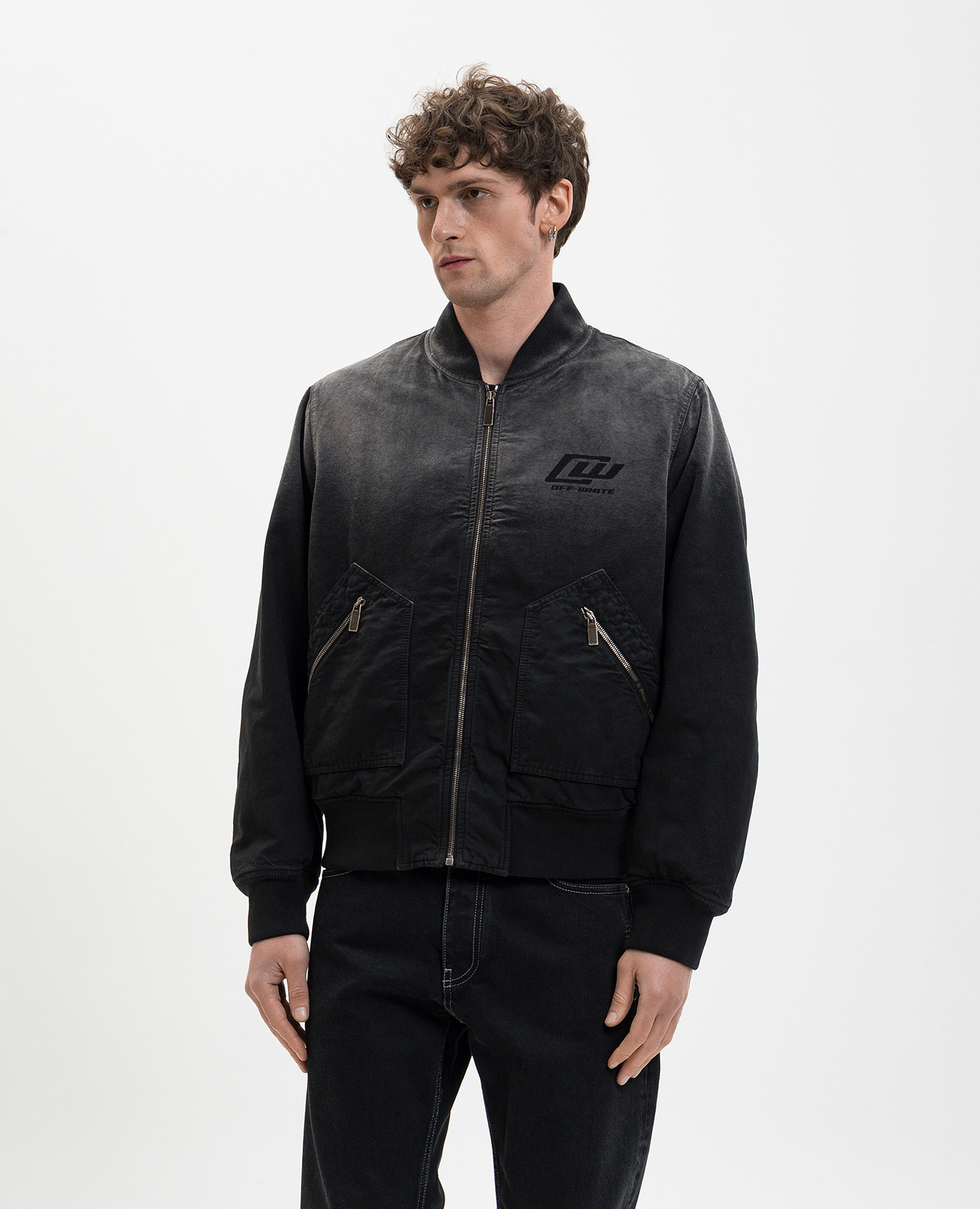 

Black insulated bomber jacket Off-White