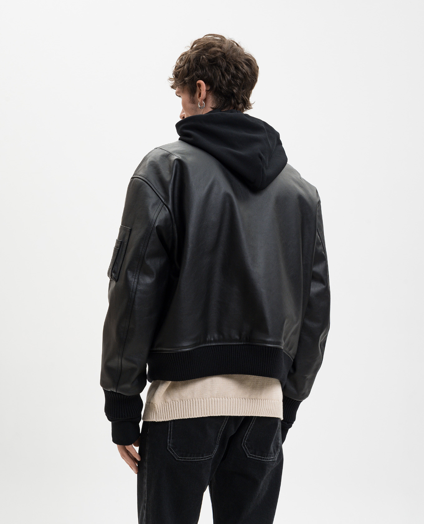 Black leather jacket Off-White 4