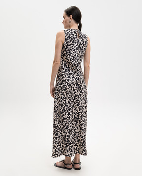 Asceno Black Valencia printed silk dress D020F04C504