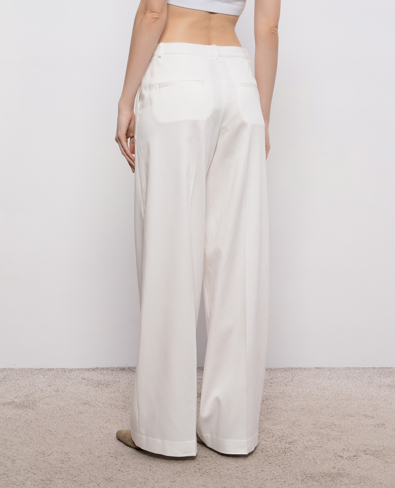 White straight-leg patch pants Peserico 4