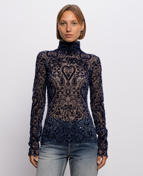 Off-White Blue Flock Pailey Top 2FB00544T