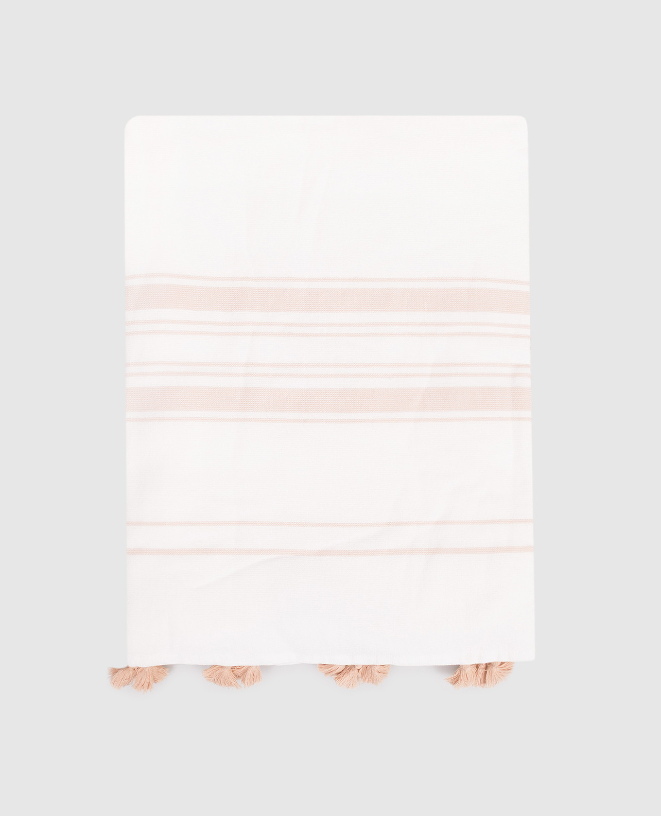 

Striped towel with tassels L'appartement, White