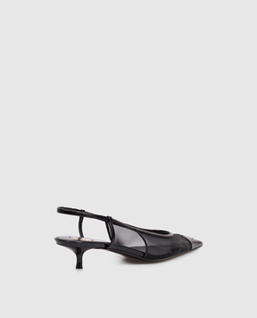 Saint Laurent RENÉE black slingbacks with monogram A001G62WJAM