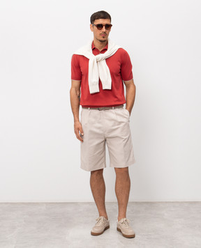 Brunello Cucinelli Beige linen Bermuda shorts MH262G0620