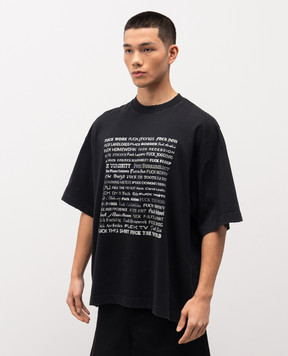 Vetements Black Fuck Everything T-shirt ME76TR212BXm