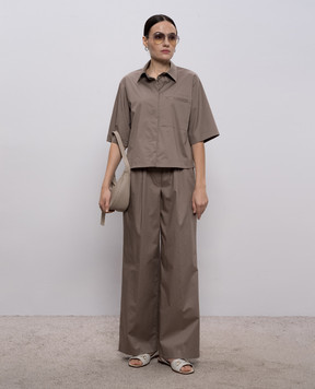 Peserico Brown pants with logo A0460201979