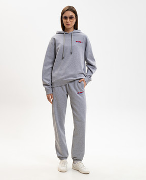 Off-White Grey melange joggers with logo embroidery 2CH006S26FLE001