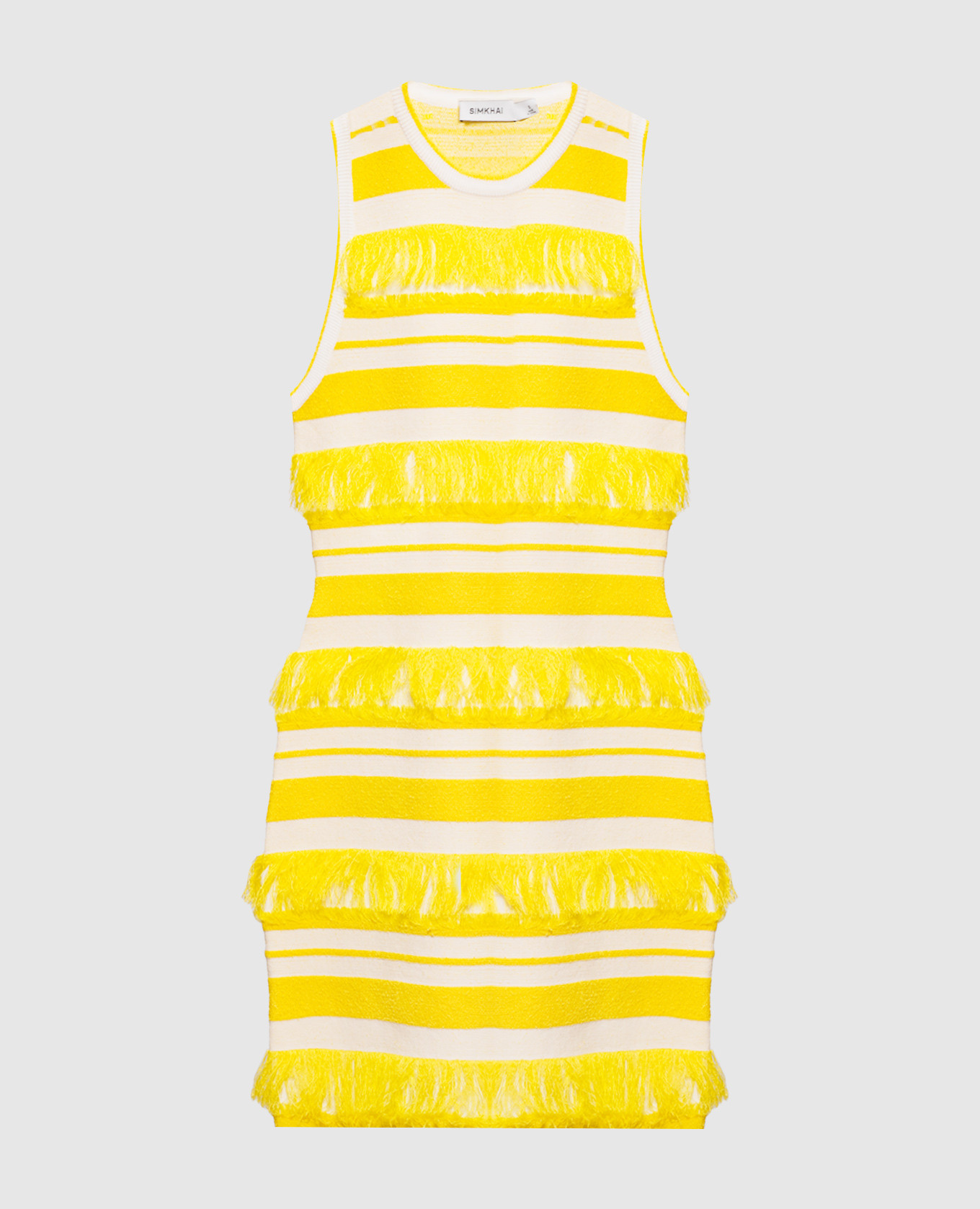 

Elly striped dress with fringe Simkhai, Yellow