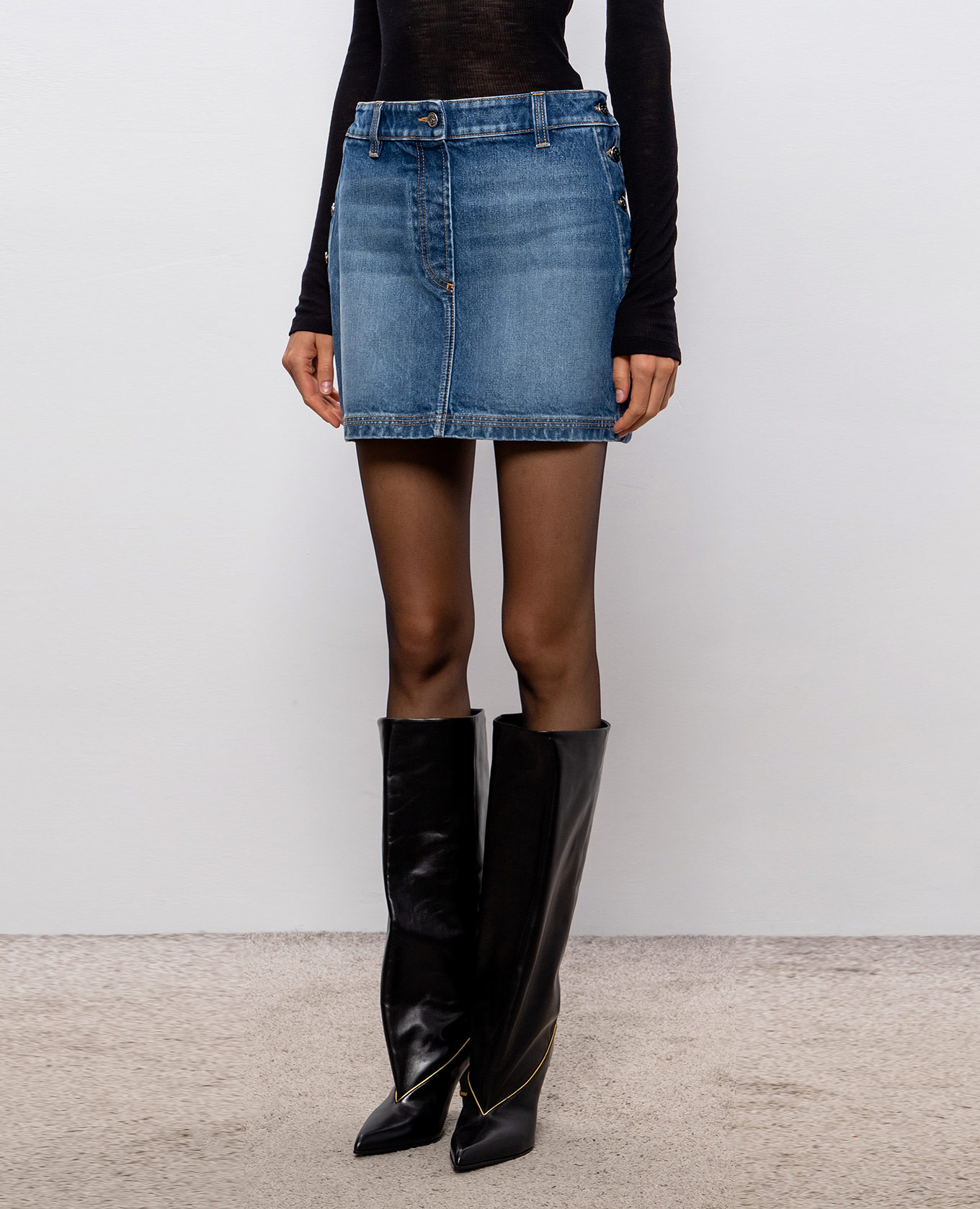 Blue denim skirt Versace 3