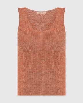 Twinset Orange linen top with lurex 261TT3212