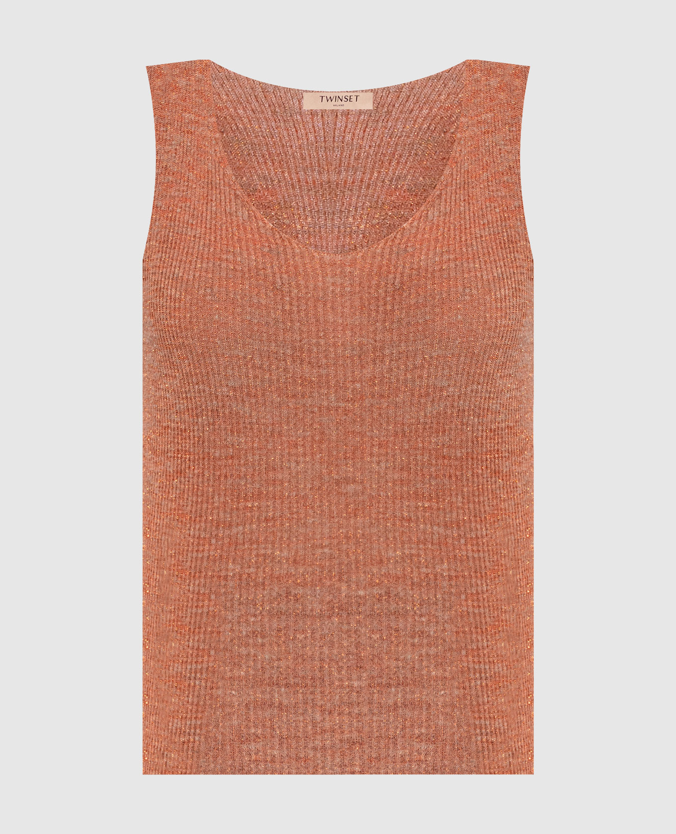 

Orange linen top with lurex Twinset