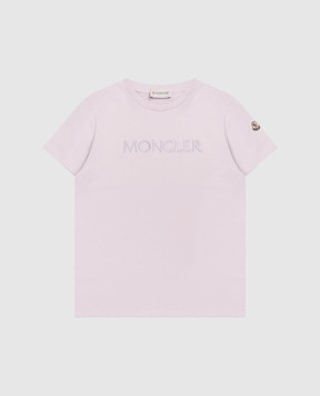 Moncler ENFANT Children's purple T-shirt with embroidered logo L19548C0000989AT9810