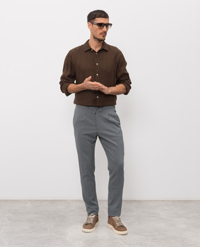 Woolrich Brown linen shirt CFWOSI2013MRUT5284