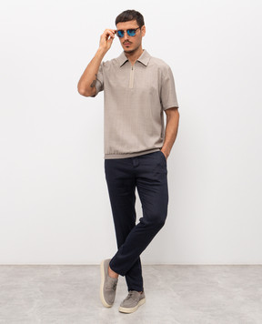 Marco Pescarolo Blue linen pants CARACCIOLO5302