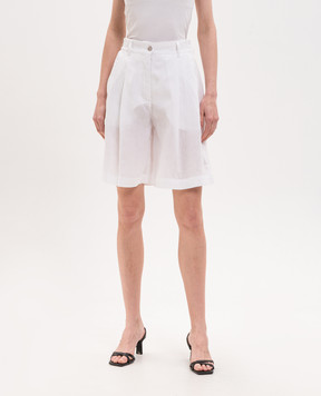 MooRER IVANA white linen shorts IVANAJGLX