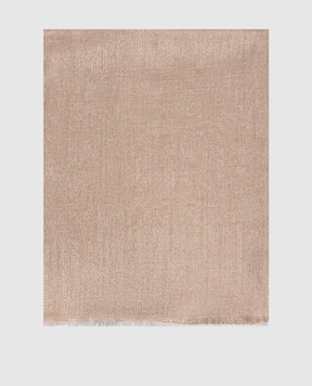 Brunello Cucinelli Brown stole made of cashmere and silk with lurex MSCDAR097