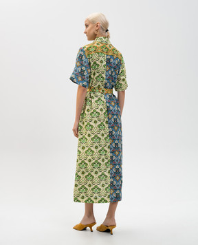 Alemais Ali Spliced Linen Pework Shirt Dress 6195D