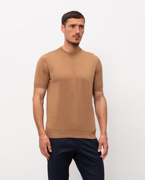 Cashmere&Whiskey Brown silk t-shirt FS03