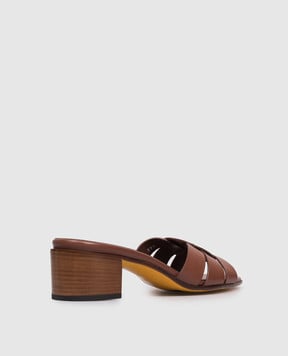 Doucal's Brown leather mules DD8882EDITUF073
