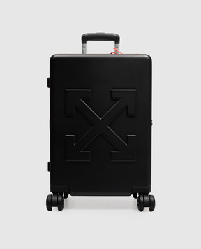 Off-White Black suitcase with textured Arrow emblem OWUNG02F26PL01