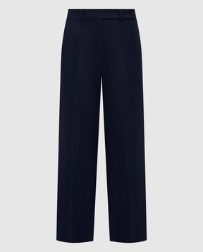Brunello Cucinelli Navy blue linen pants MH126P9184