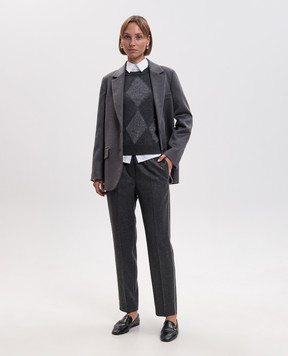 Peserico Gray wool jumper A99227F07A9340