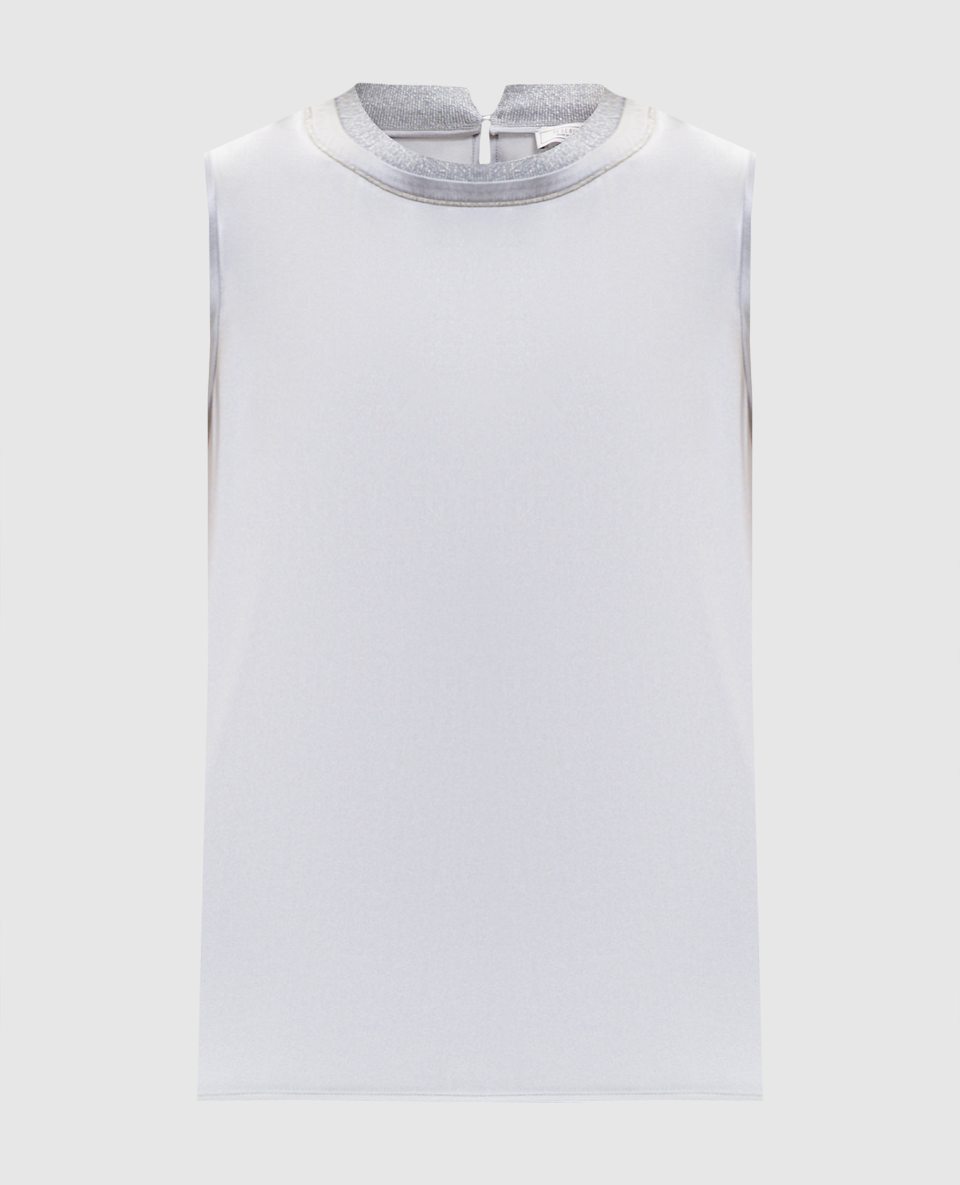 Gray silk top with shiny texture