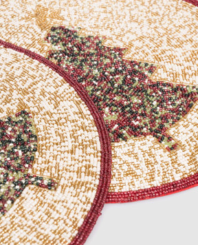 Palais Royal Set of decorative Christmas beaded table mats 25492