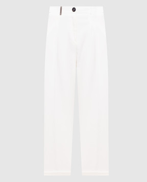 Peserico White pants with lapels P04987T302487