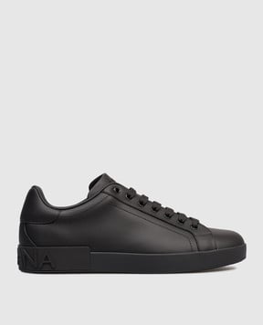 Dolce&Gabbana Black leather sneakers with logo CS1772A1065