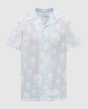 Alexander McQueen Blue printed shirt 847304QRACU