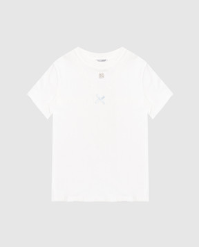 Dolce&Gabbana Children's white T-shirt with lace L5JTQMG7PYG812+