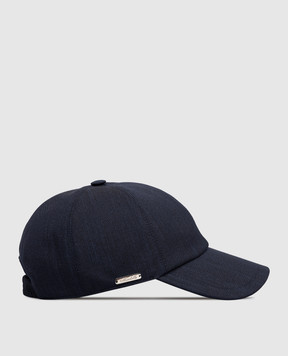 Enrico Mandelli Blue wool, silk and linen cap CAP4016020