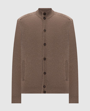 Stefano Ricci Brown cashmere cardigan K202015B09F26391