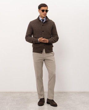 Agnona Brown cashmere cardigan K410U281K0513