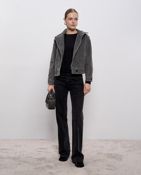 Allude Black merino wool jumper with lurex 25564100