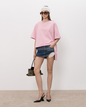 The Attico Pink T-shirt with embroidered logo 261WCT00350JJJ025AA