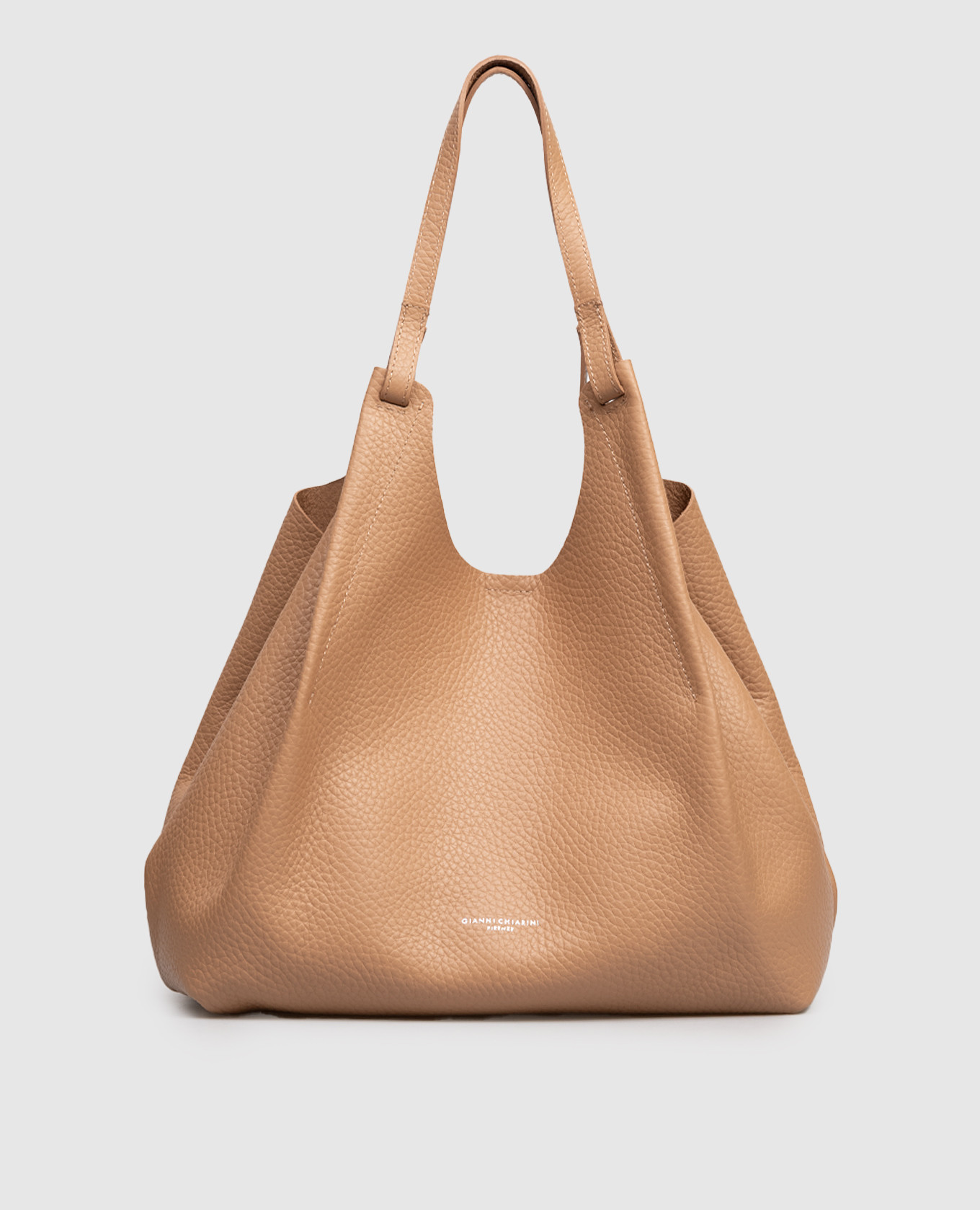 

Dua brown leather logo tote Gianni Chiarini