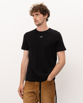 Ann Demeulemeester Black T-shirt with contrast embroidery B0014216FA206