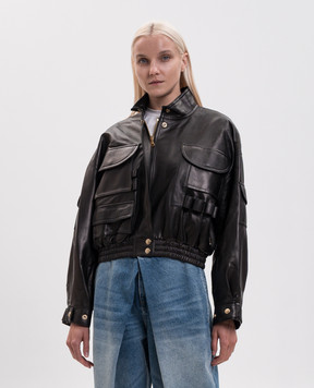 Balmain Black leather jacket HF1TFA85LE35