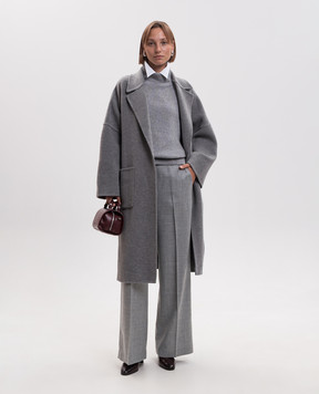 Peserico Gray wool pants with lurex A0433503359