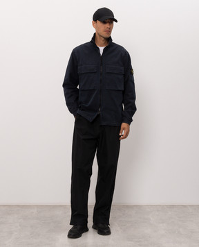 Stone Island Blue jacket with logo patch L2S151200024S00L1
