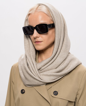 Fendi Gray wool, silk and cashmere patterned scarf FXT388B1VK